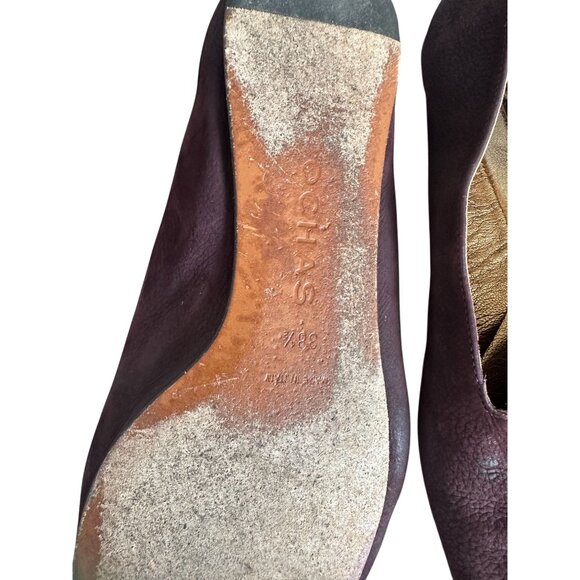 ROCHAS Brown Suede Loafers Flats Size 38.5 - Picture 9 of 11